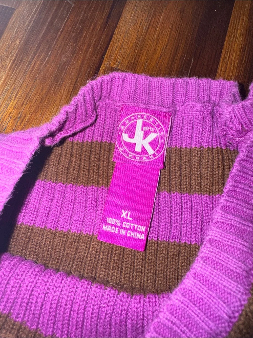 Justice Girls XL Purple Brown Striped Knit Sweater Dress Fall